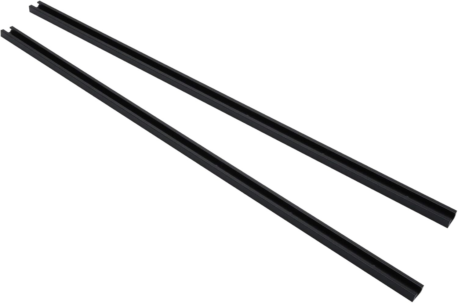 Aluminum 24" T-Track for Woodworking –Double Cut Profile Universal with Predrilled Mounting Holes -Woodworking and Clamps-Fine Sandblast Black Anodized 2PK