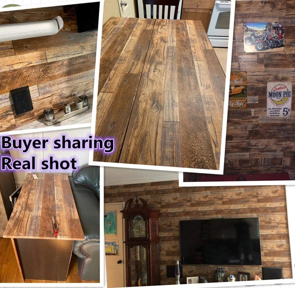 17.7" X 236.2" Wood Peel and Stick Wallpaper Wood Grain Wallpaper Faux Self Adhesive Removable Wood Contact Paper Home Decorative Furniture Wall Covering