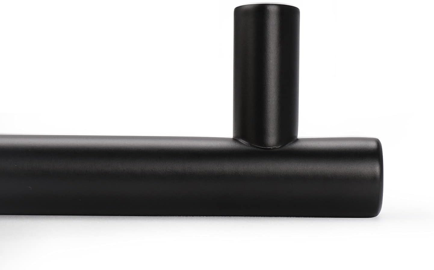 (25 Pack Flat Black Modern Kitchen Cabinet Pulls 3-3/4" Hole Centers Euro T Bar Stainless Steel Cupboard Dresser Handles