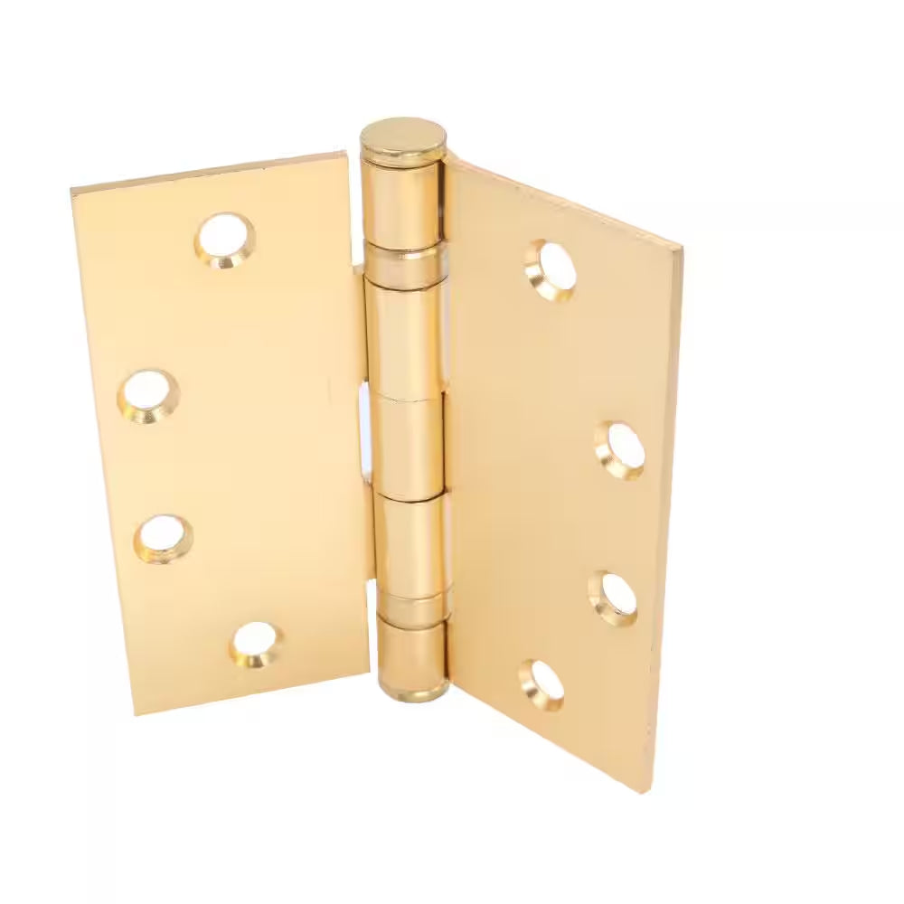 4-1/2 In. Square Radius Satin Brasscommercial Grade with Ball Bearing Hinge