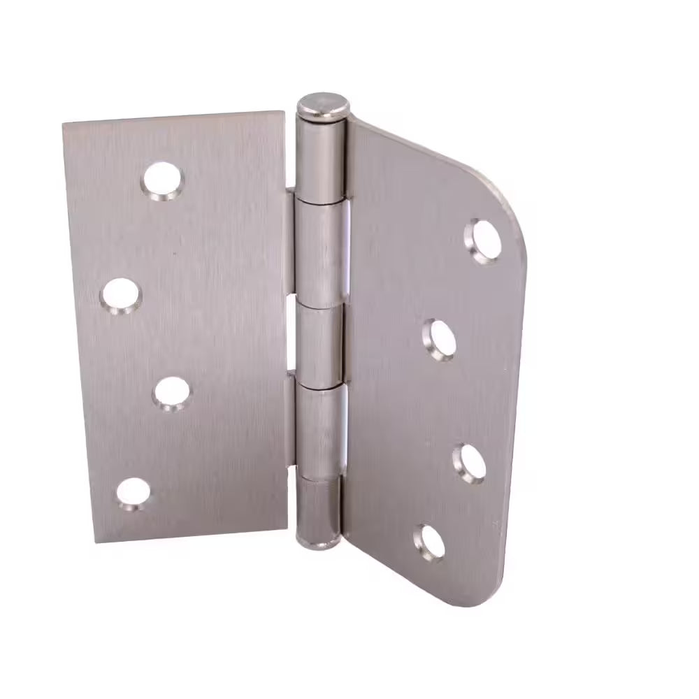 4-1/2 In. Square Radius Satin Brasscommercial Grade with Ball Bearing Hinge