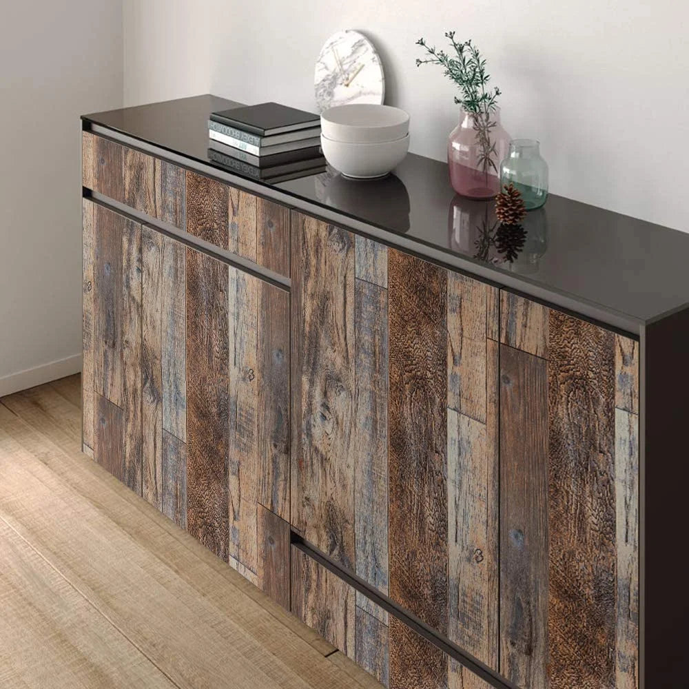 17.7" X 236.2" Wood Peel and Stick Wallpaper Wood Grain Wallpaper Faux Self Adhesive Removable Wood Contact Paper Home Decorative Furniture Wall Covering