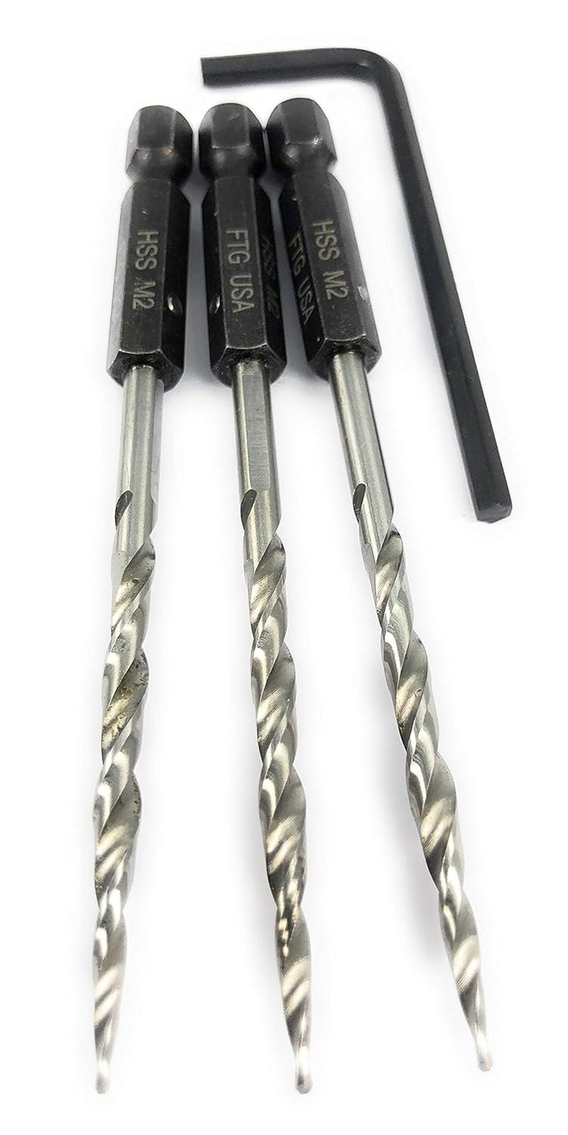 Replacement Tapered Countersink Drill Bit Set 3 Pc (#4) 7/64"