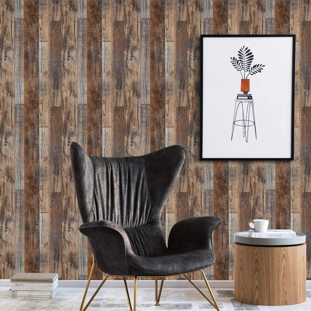 17.7" X 236.2" Wood Peel and Stick Wallpaper Wood Grain Wallpaper Faux Self Adhesive Removable Wood Contact Paper Home Decorative Furniture Wall Covering