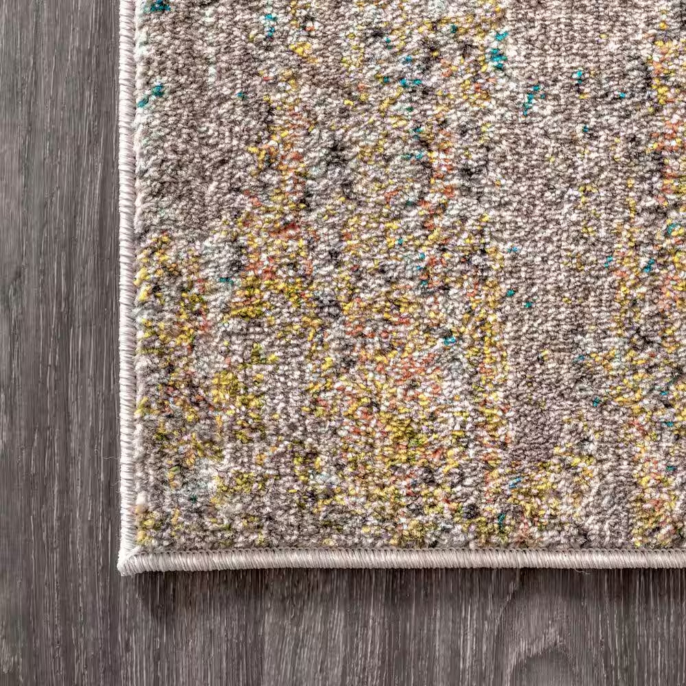 Contemporary Pop Modern Abstract Vintage Waterfall Dark Blue/Multi 4 Ft. X 6 Ft. Area Rug