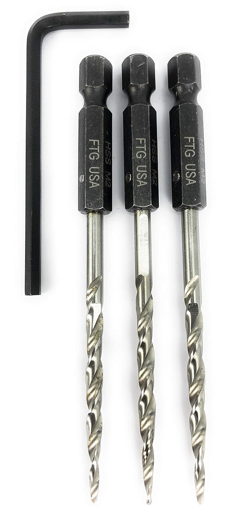 Replacement Tapered Countersink Drill Bit Set 3 Pc (#4) 7/64"