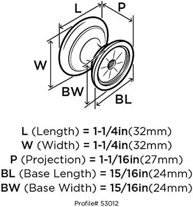 | Cabinet Knob | Satin Nickel | 1-1/4 Inch (32 Mm) Diameter | Ravino | 1 Pack | Drawer Knob | Cabinet Hardware, BP53012G10