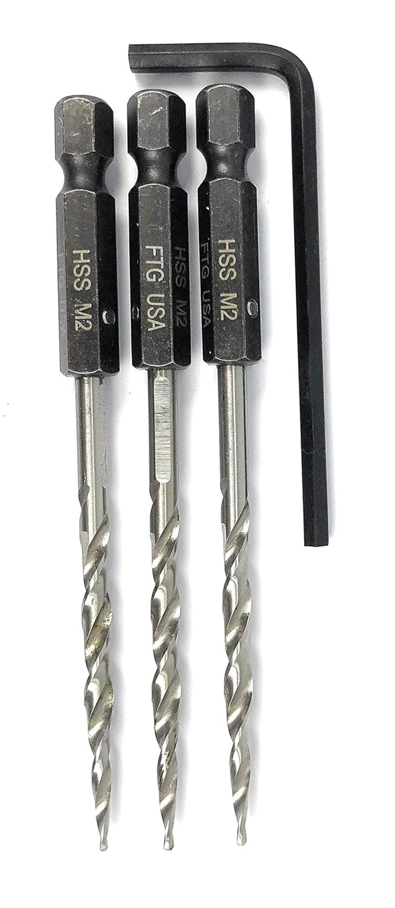 Replacement Tapered Countersink Drill Bit Set 3 Pc (#4) 7/64"