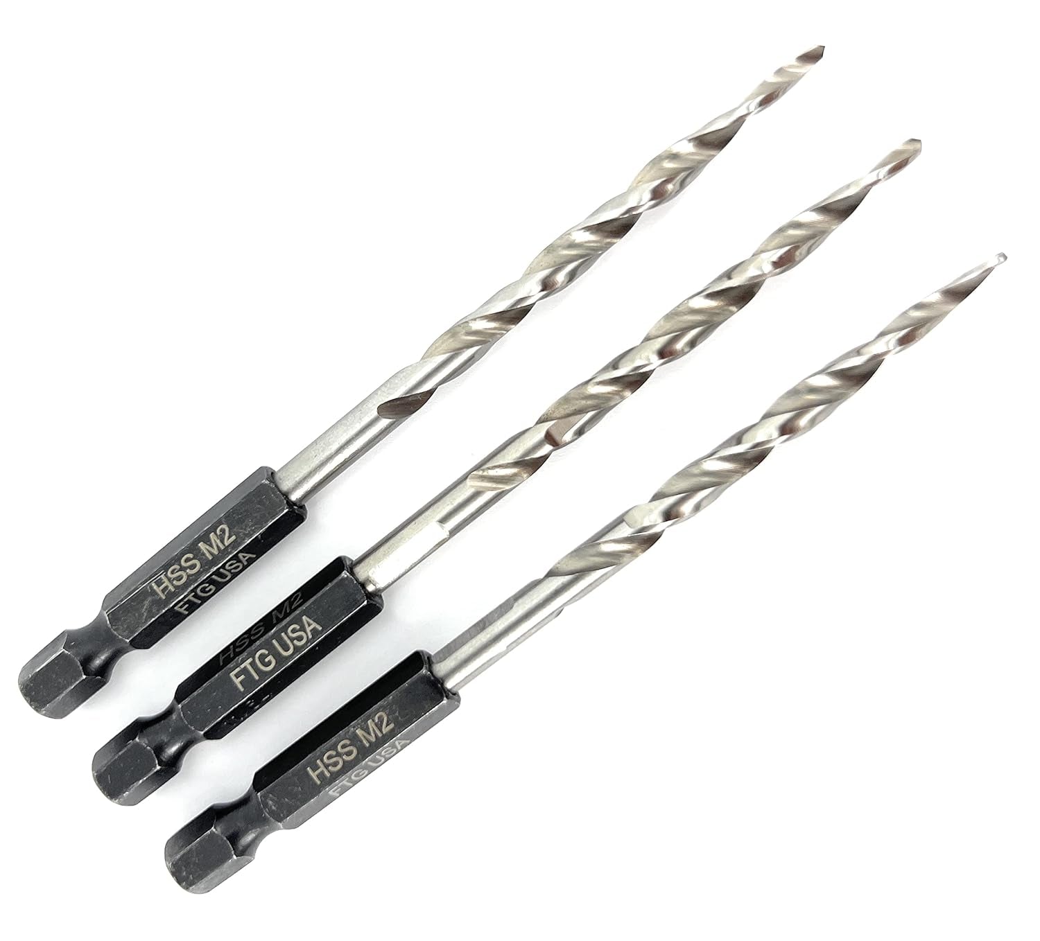Tapered Countersink Drill Bit Set 3 Pc #8 (11/64") Tapered Drill Bit Replacement, Countersink Bit Same Size for Wood Countersink Drill Bits