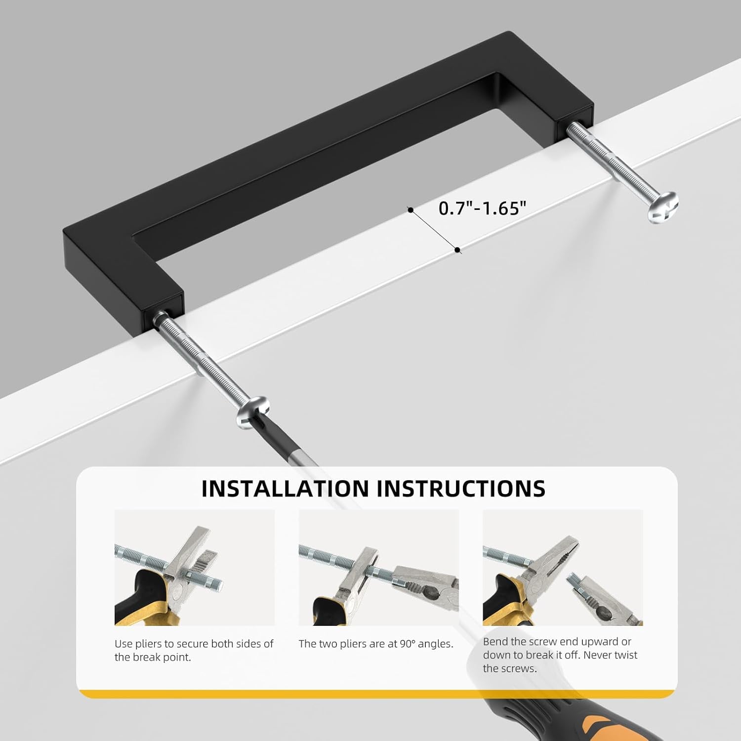 10 Pack Black Square Bar Cabinet Pull Drawer Handle Stainless Steel Modern Hardware for Kitchen and Bathroom Cabinets Cupboard,Center to Center 10In(256Mm) Black Drawer Pulls