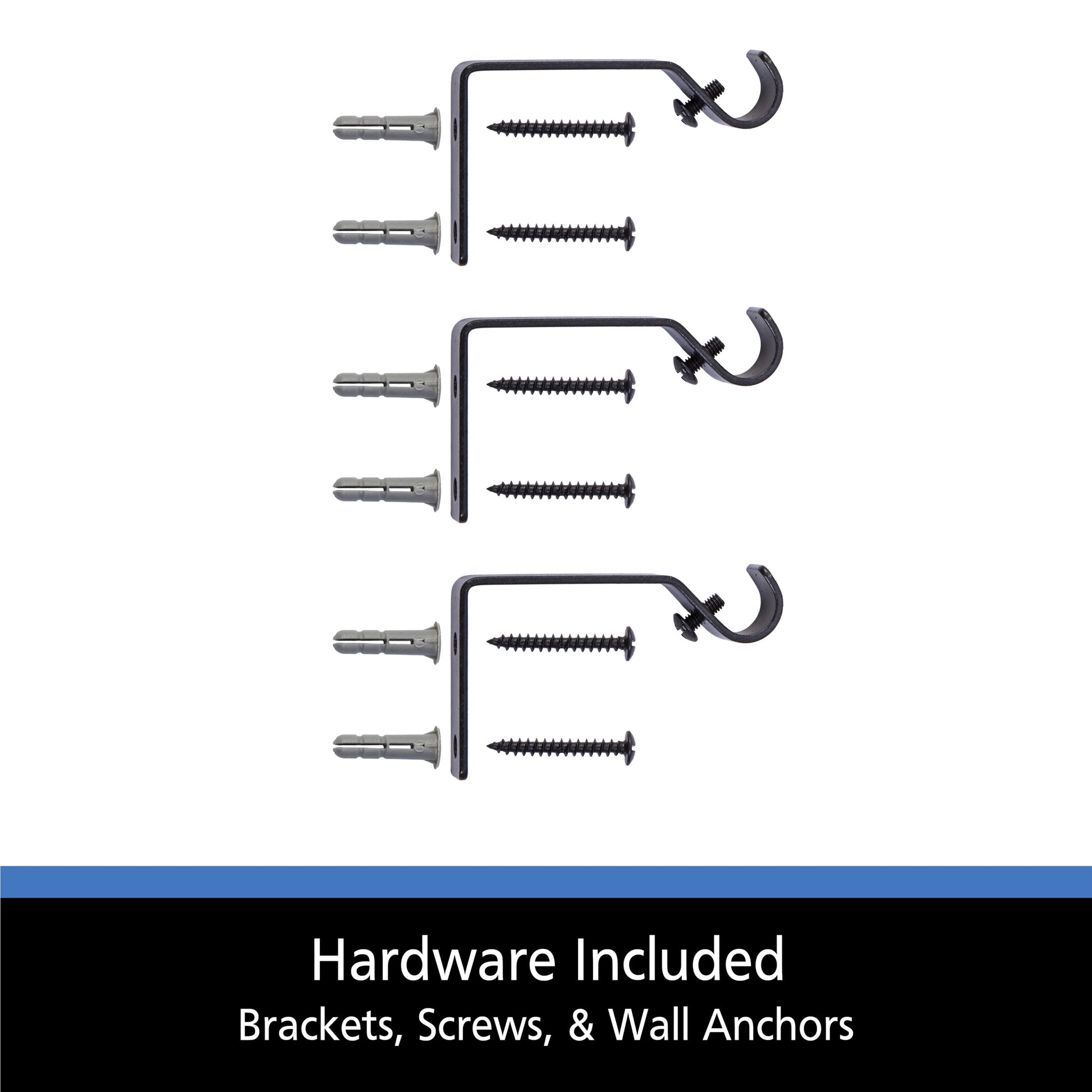 48-84 In. Cedric Petite Café Adjustable Curtain Rod, 1/2 In. Diameter, Black