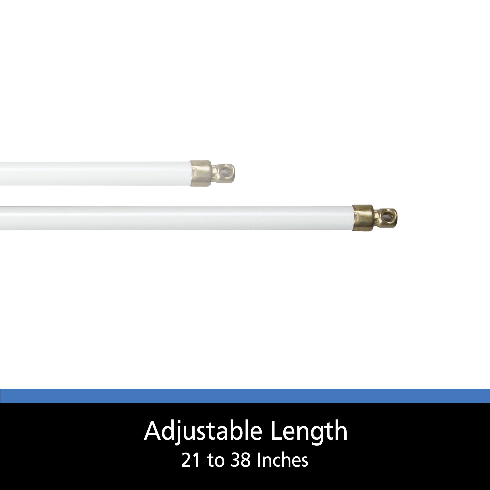 5/16" White Adjustable Swivel Sash Rod, 21-38"
