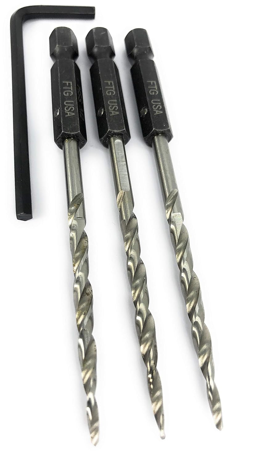 Replacement Tapered Countersink Drill Bit Set 3 Pc (#4) 7/64"