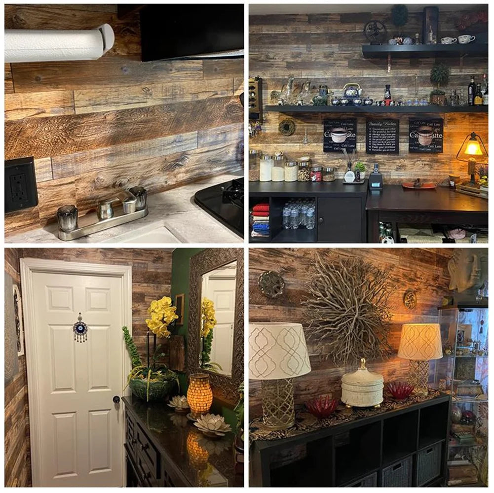 17.7" X 236.2" Wood Peel and Stick Wallpaper Wood Grain Wallpaper Faux Self Adhesive Removable Wood Contact Paper Home Decorative Furniture Wall Covering