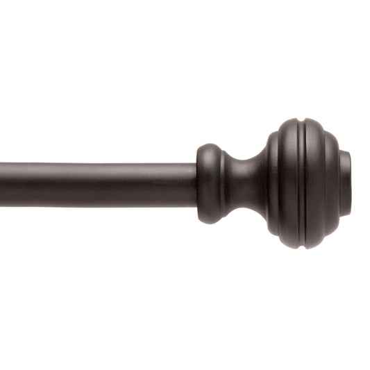 48-84 In. Cedric Petite Café Adjustable Curtain Rod, 1/2 In. Diameter, Black