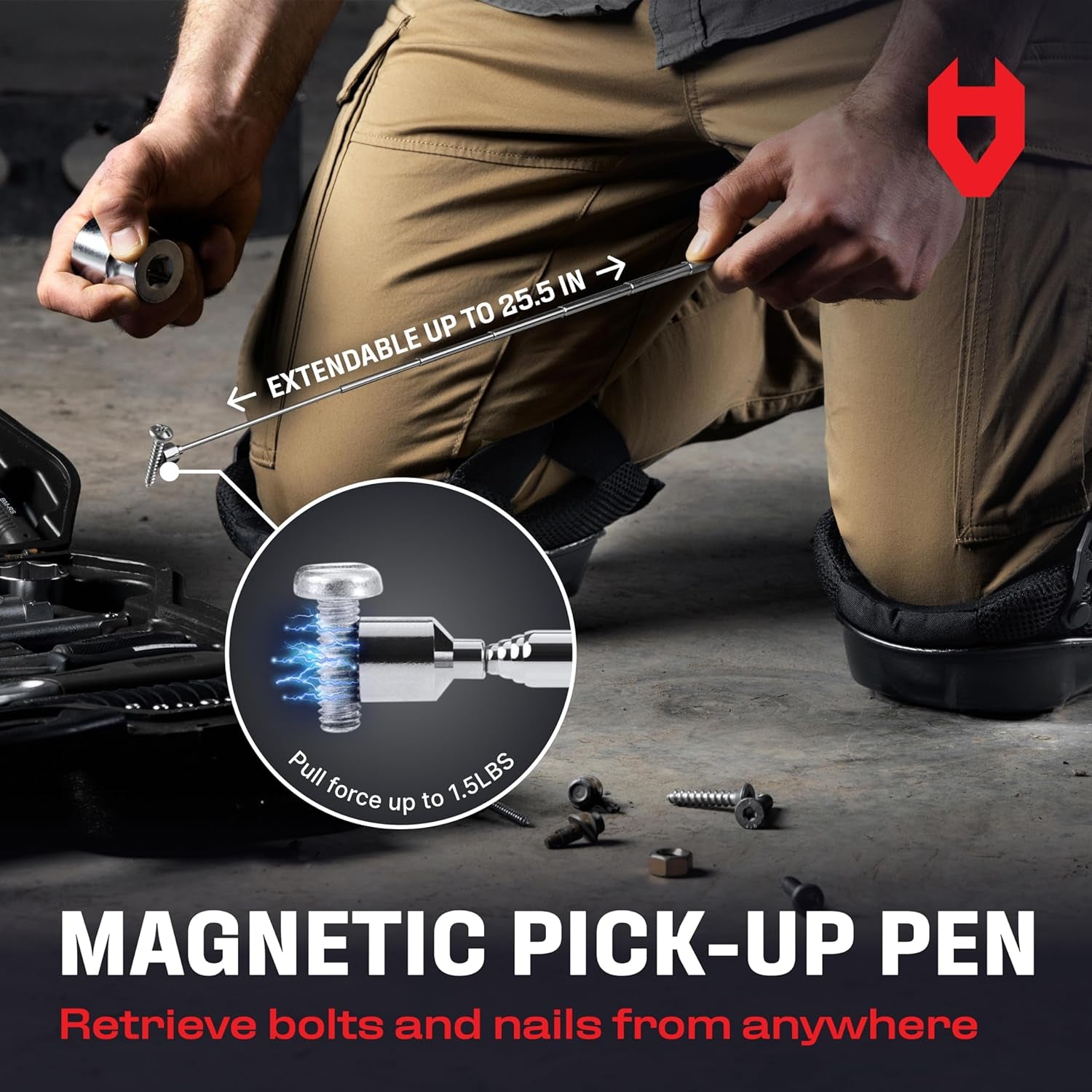 Telescoping Magnetic Pickup Tool Set for Father'S Day Gift — Magnetic Wristband, Extendable Mechanic Mirror, Telescoping Pen, 360° Flexible Flashlight, 3-In-1 Screwdriver — Magnetic Tool Set