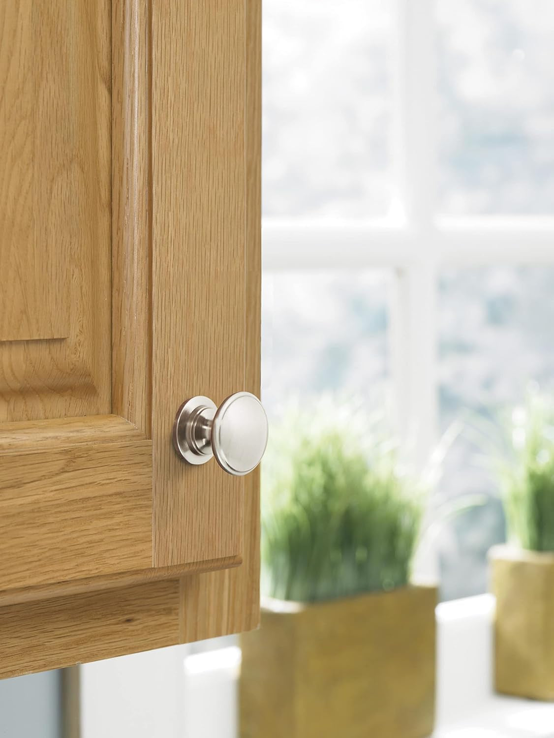 | Cabinet Knob | Satin Nickel | 1-1/4 Inch (32 Mm) Diameter | Ravino | 1 Pack | Drawer Knob | Cabinet Hardware, BP53012G10