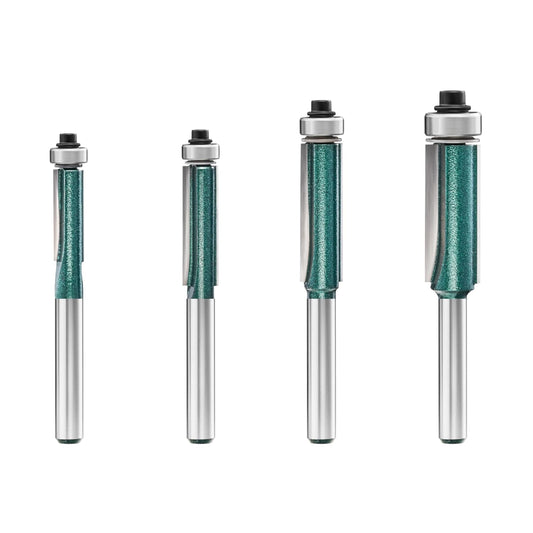 Flush Trim Router Bits 1/4 Shank, Top Bearing Flush Trim Cut Router Bits Set, 1/4 Flush Cut Router Bits, Handy, Durable & Sharp for Home DIY
