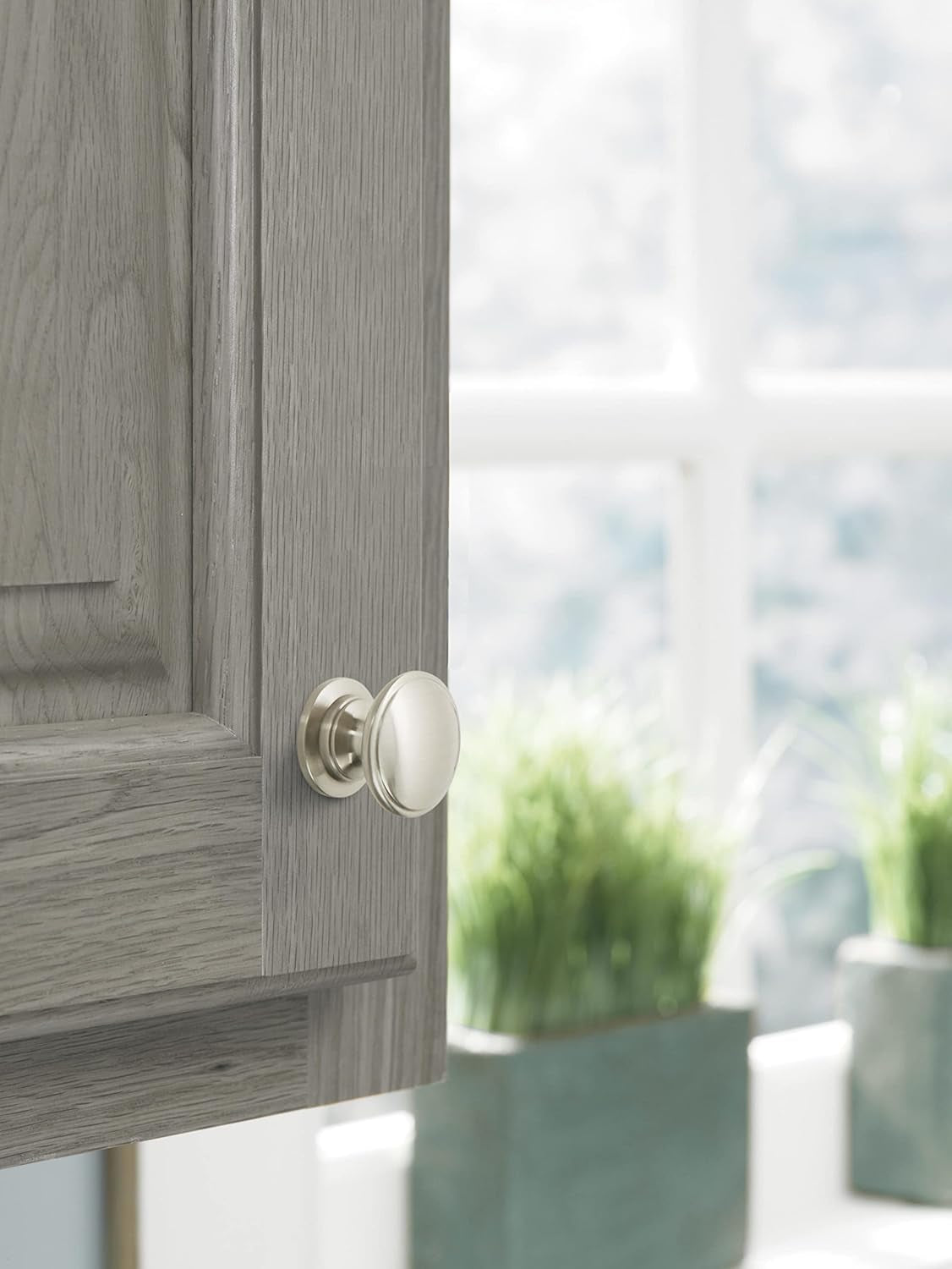 | Cabinet Knob | Satin Nickel | 1-1/4 Inch (32 Mm) Diameter | Ravino | 1 Pack | Drawer Knob | Cabinet Hardware, BP53012G10