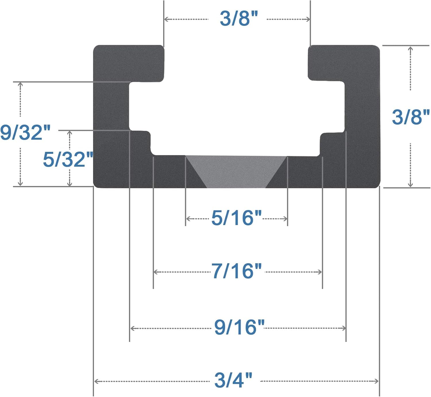 Aluminum 24" T-Track for Woodworking –Double Cut Profile Universal with Predrilled Mounting Holes -Woodworking and Clamps-Fine Sandblast Black Anodized 2PK