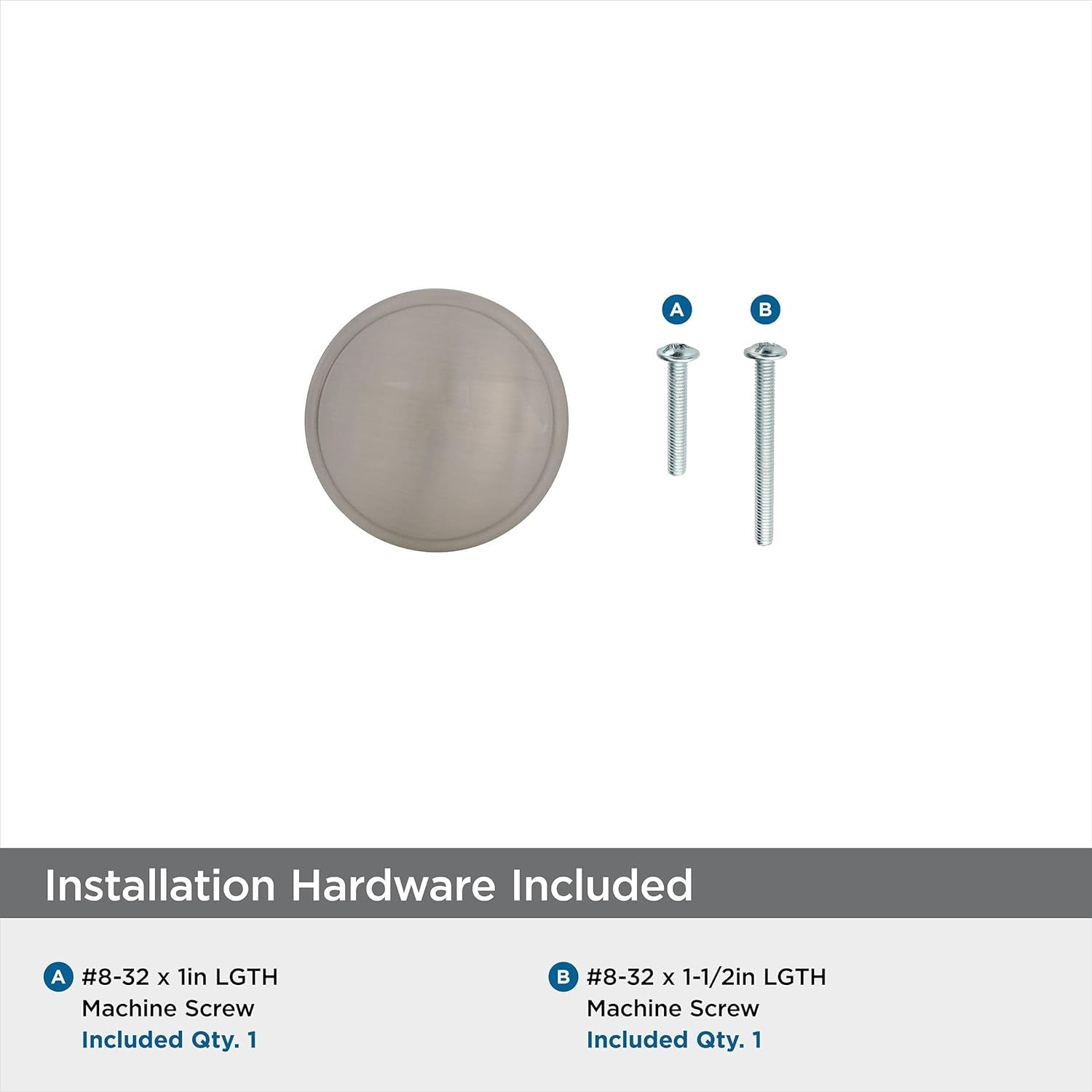 | Cabinet Knob | Satin Nickel | 1-1/4 Inch (32 Mm) Diameter | Ravino | 1 Pack | Drawer Knob | Cabinet Hardware, BP53012G10