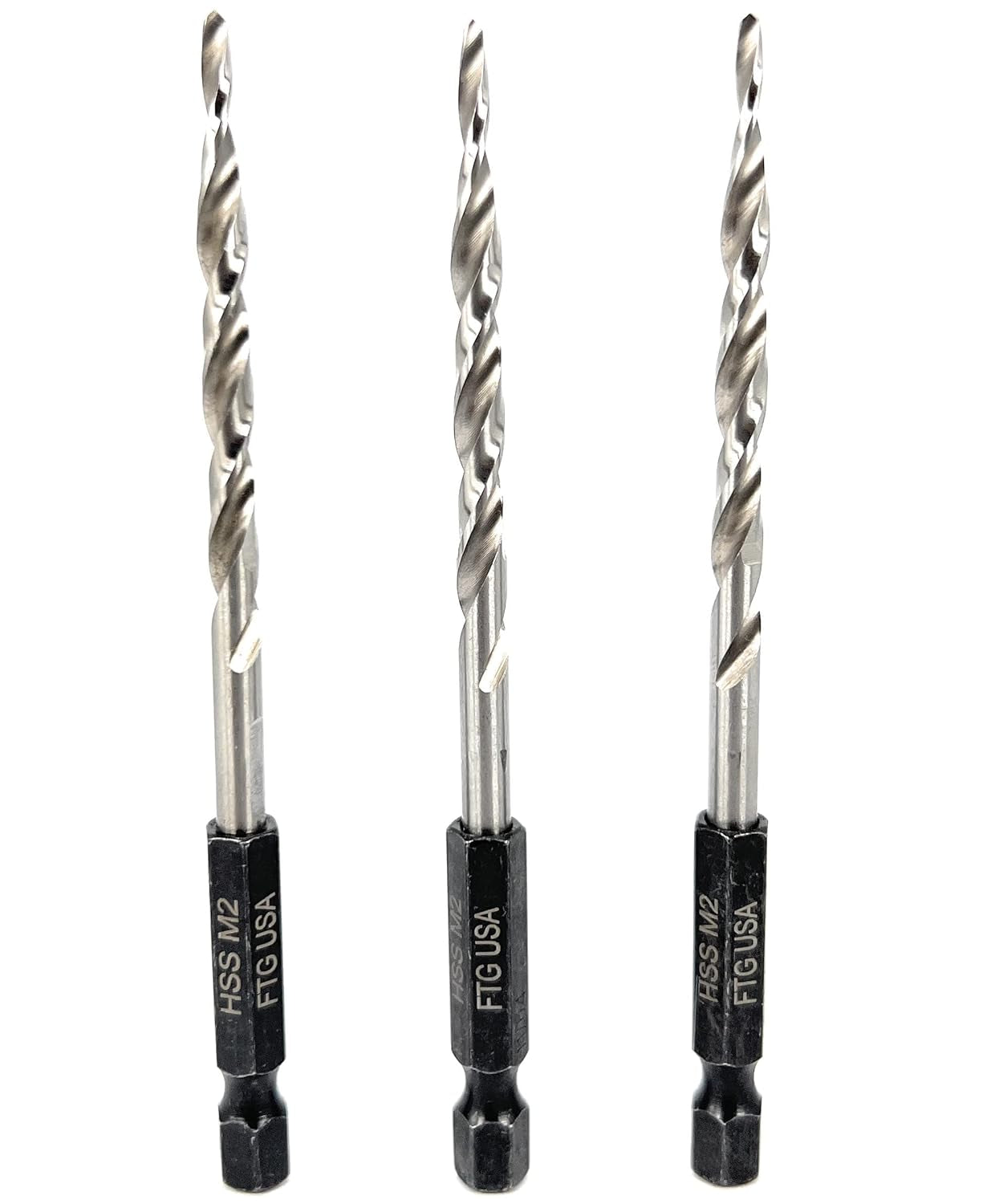 Tapered Countersink Drill Bit Set 3 Pc #8 (11/64") Tapered Drill Bit Replacement, Countersink Bit Same Size for Wood Countersink Drill Bits