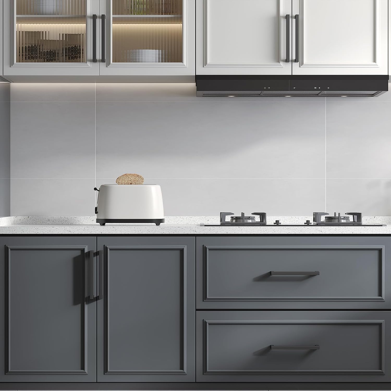 10 Pack Black Square Bar Cabinet Pull Drawer Handle Stainless Steel Modern Hardware for Kitchen and Bathroom Cabinets Cupboard,Center to Center 10In(256Mm) Black Drawer Pulls