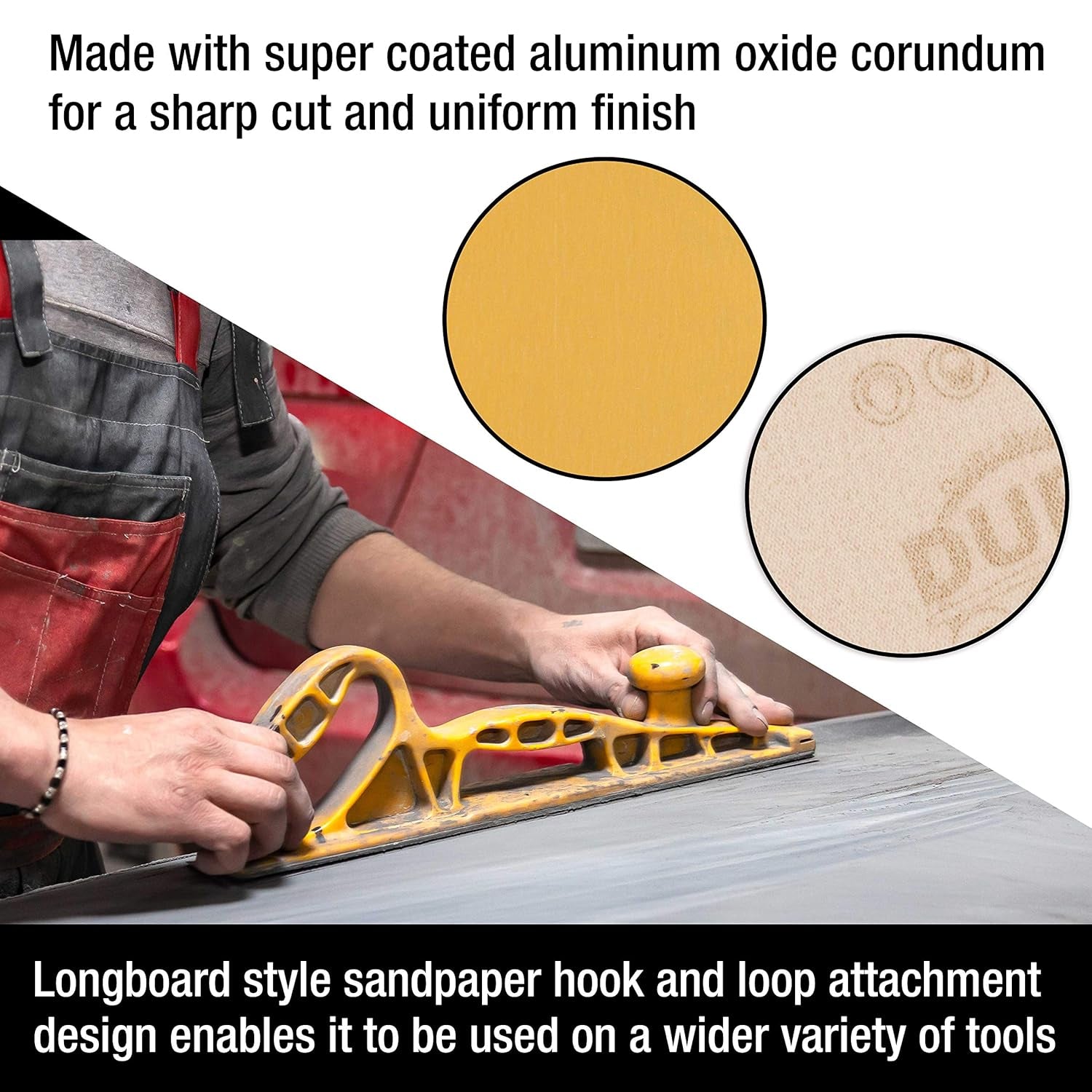 Premium - 1000 Grit Gold - Hook & Loop Backing Longboard Continuous Sandpaper Roll, 2-3/4" Wide, 12 Yards Long - for Automotive Detailing, Fine Color Sanding, Long Board Sander, Hand Blocks