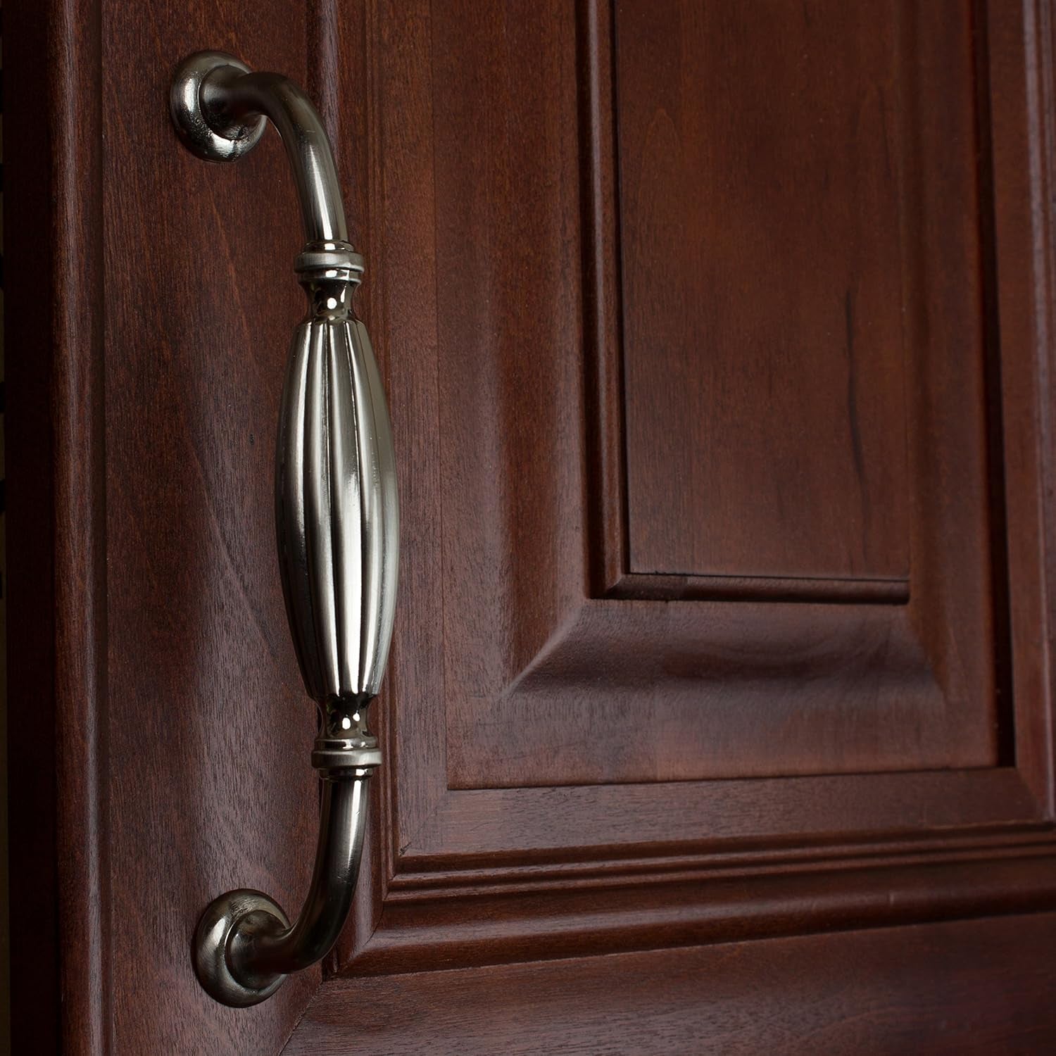 4046-SN-10 Classic Fluted Cabinet Hardware Pull, Large, Satin Nickel
