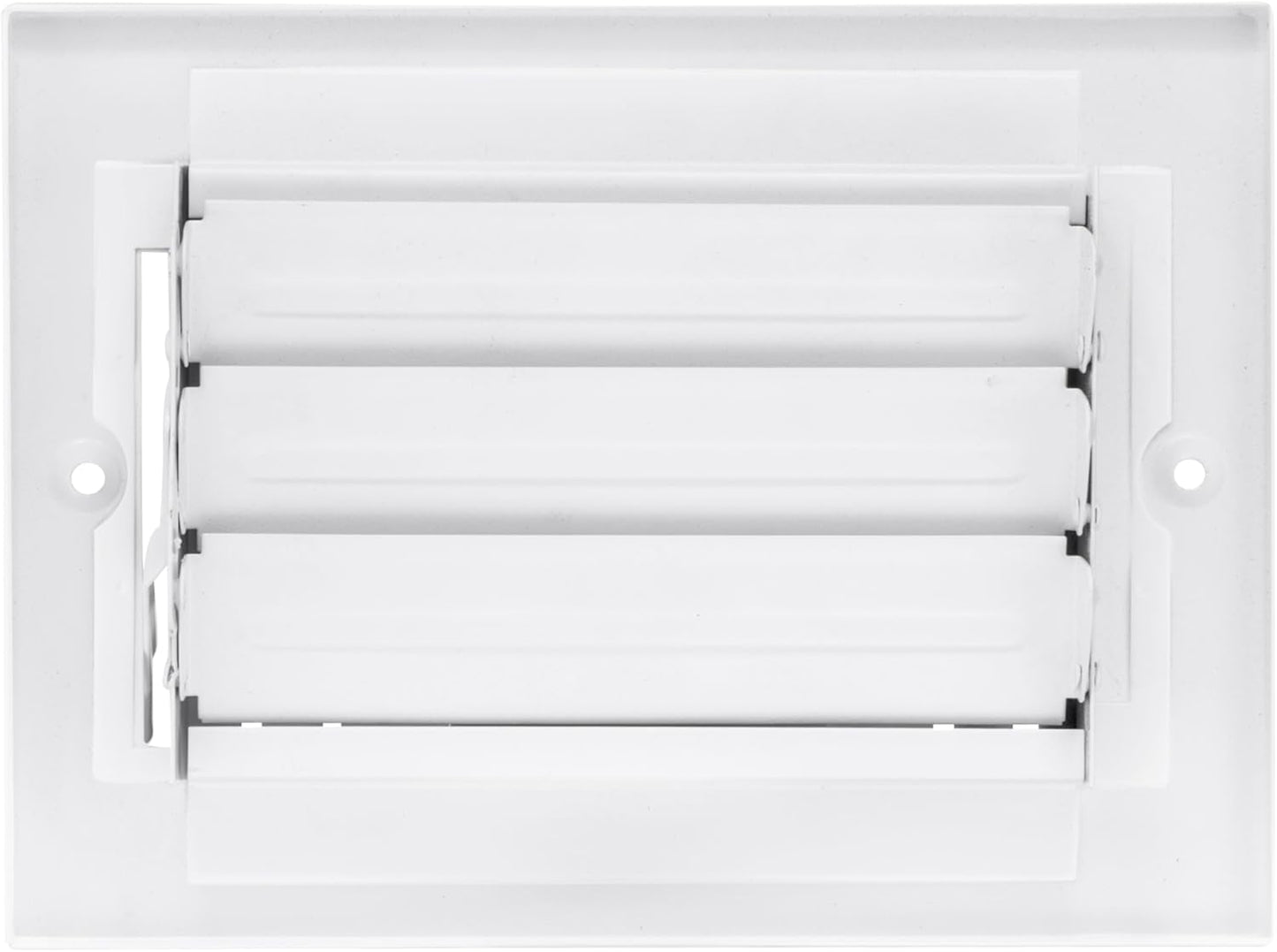 6" X 4" 3-Way AIR Supply Grille - Vent Cover & Diffuser - Flat Stamped Face - White [Outer Dimensions: 7.75"W X 5.75"H]