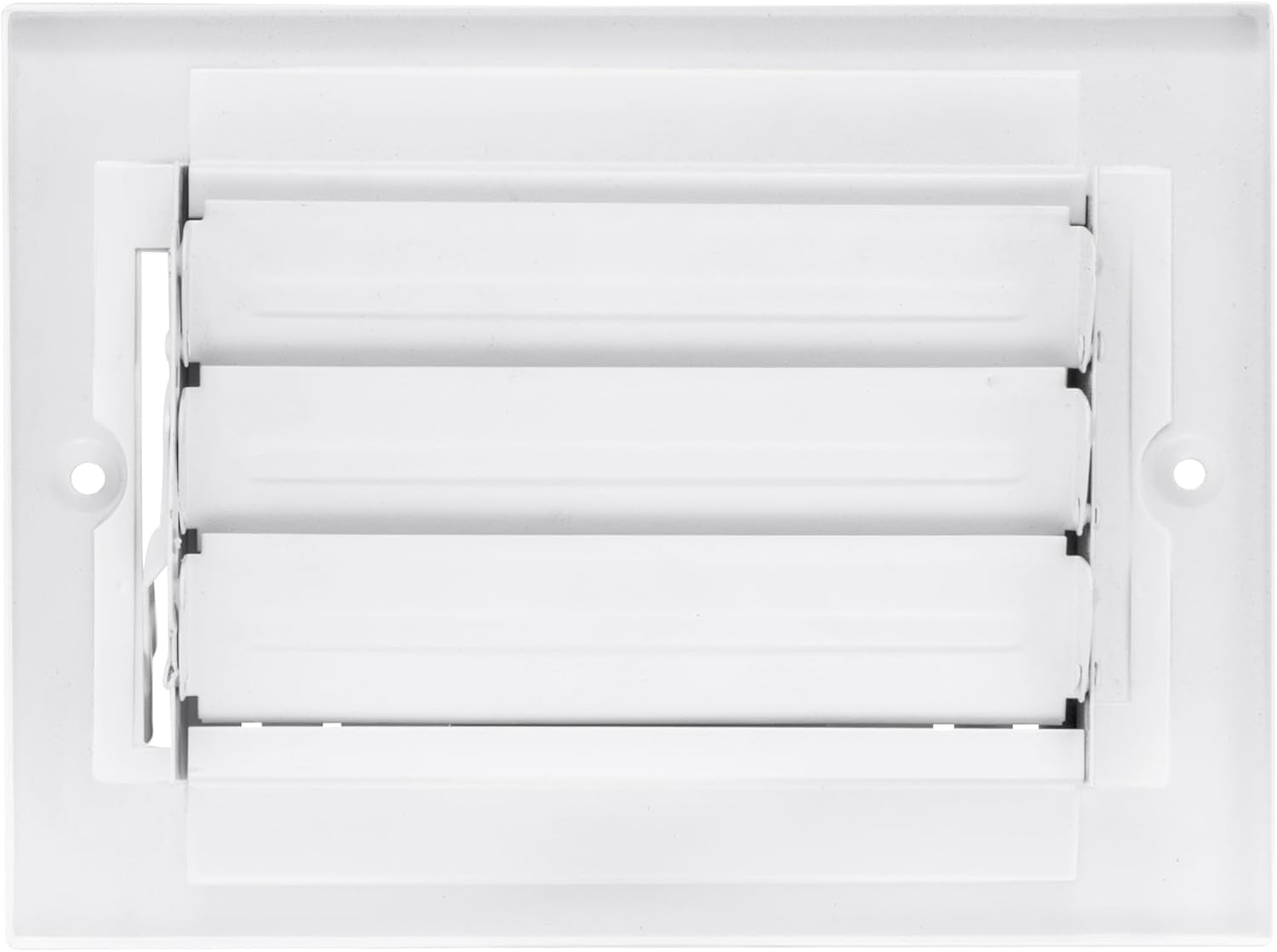 6" X 4" 3-Way AIR Supply Grille - Vent Cover & Diffuser - Flat Stamped Face - White [Outer Dimensions: 7.75"W X 5.75"H]
