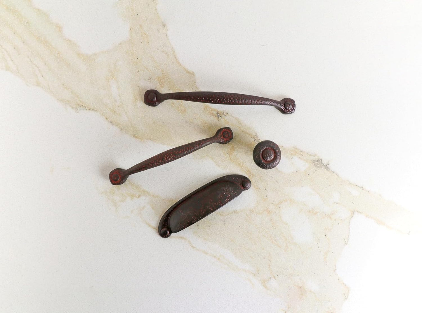 1 Pack Solid Core Kitchen Cabinet Pulls, Luxury Cabinet Handles, Hardware for Doors & Dresser Drawers, 7-9/16 Inch (192Mm) Hole Center, Rustic Iron, Refined Rustic Collection