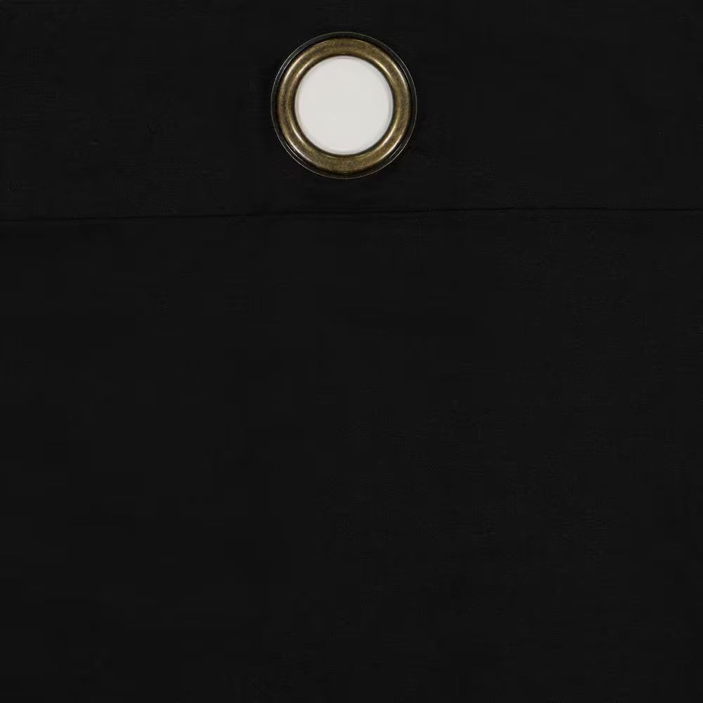 Microfiber Thermaback Black Solid Polyester 42 In. W X 84 In. L Blackout Single Grommet Top Curtain Panel