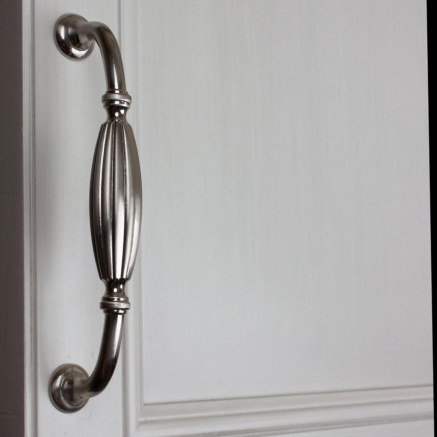 4046-SN-10 Classic Fluted Cabinet Hardware Pull, Large, Satin Nickel